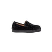 Pre-owned Suede flats Christian Louboutin Pre-owned , Black , Dames