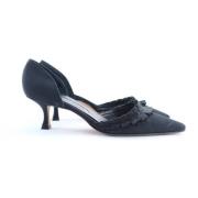 Pre-owned Satin heels Manolo Blahnik Pre-owned , Black , Dames