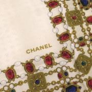 Beige Zijden Sjaal - Tweedehands Chanel Vintage , Beige , Dames
