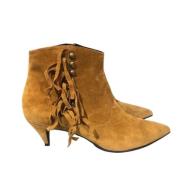 Pre-owned Suede boots Saint Laurent Vintage , Brown , Dames