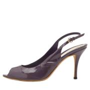 Luxe Leren Slingback Sandalen Gucci Vintage , Purple , Dames