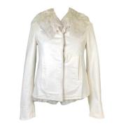 Pre-owned Leather outerwear Gucci Vintage , White , Dames