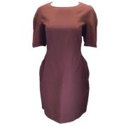 Bordeaux Katoenen en Zijden Jurk Jil Sander Pre-owned , Purple , Dames