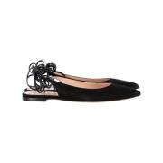 Pre-owned Suede flats Gianvito Rossi Pre-owned , Black , Dames
