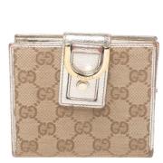 Beige Canvas Gucci Portemonnee Gucci Vintage , Beige , Dames