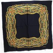 Pre-owned Silk scarves Chanel Vintage , Black , Dames