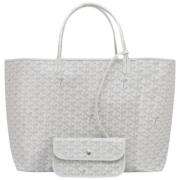 Vintage Canvas en Leren Schoudertas Goyard Vintage , Gray , Dames