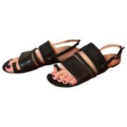 Pre-owned Leather sandals Proenza Schouler Pre-owned , Black , Dames