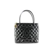 Zwarte Leren Vintage Tas Chanel Vintage , Black , Dames