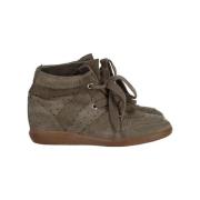 Pre-owned Suede sneakers Isabel Marant Pre-owned , Green , Dames