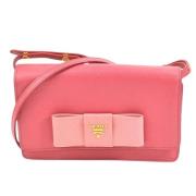 Pre-owned Roze Leren Prada Schoudertas Prada Vintage , Pink , Dames