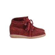 Pre-owned Suede sneakers Isabel Marant Pre-owned , Red , Dames
