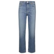 Vintage High Rise Loose Jeans Re/Done , Blue , Dames