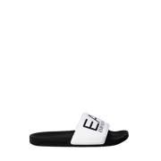 Dames Witte Print Slippers Emporio Armani EA7 , White , Dames