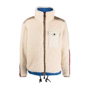 Omkeerbare Teddy Fleece Jas met Color Block Design Moncler , White , H...