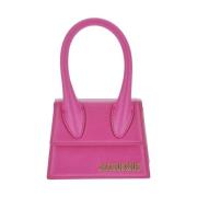 Neonroze Mini Tas met Gouden Logo Plaque Jacquemus , Pink , Dames