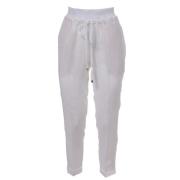 Linnen broek met elastische taille Le Tricot Perugia , White , Dames