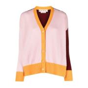 MultiColour Logo-Geborduurde Kasjmier Cardigan Marni , Multicolor , Da...