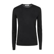 Round-neck Knitwear Goes Botanical , Black , Dames