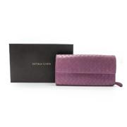 Pre-owned Leather wallets Bottega Veneta Vintage , Purple , Unisex