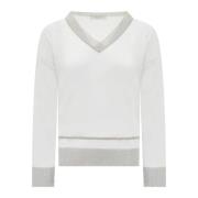 V-neck Knitwear Fabiana Filippi , White , Dames