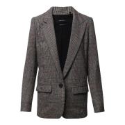 Oversized Geruite Polyester Blazer Isabel Marant Pre-owned , Gray , Da...