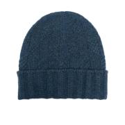 Blauwe Cashmere Baret Barba , Blue , Heren