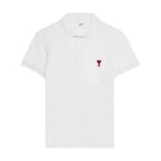 Organisch Katoenen Polo Shirt - Wit Ami Paris , White , Heren
