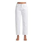 Straight Trousers 7 For All Mankind , White , Dames