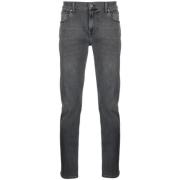 Slim Cut Mid Rise Jeans 7 For All Mankind , Gray , Heren