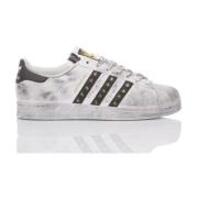 Handgemaakte Leren Sneakers voor Heren Adidas , White , Heren