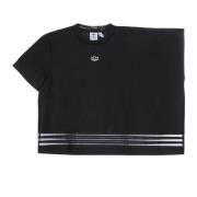 Zwart Trefoil Streetwear T-Shirt voor Dames Adidas , Black , Dames