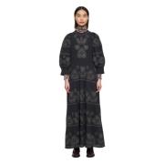 Maxi Jurk Antik Batik , Black , Dames