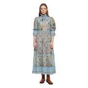 Maxi Jurk Antik Batik , Blue , Dames