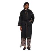 Belted Coats Antik Batik , Black , Dames