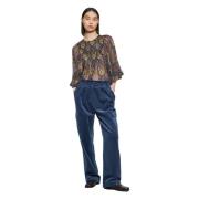 Tilda fluwelen cargobroek Antik Batik , Blue , Dames