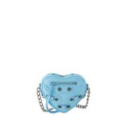 Sea Blue Heart Mini Tas - Leer Balenciaga , Blue , Dames