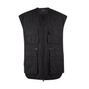 Donkerblauwe Mouwloze Gilet met Cargo Zakken Balenciaga , Blue , Heren