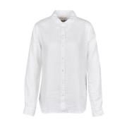 Witte Linnen Overhemd voor Dames Barbour , White , Dames