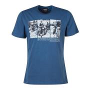 Vintage Grafische Print T-Shirt Barbour , Blue , Heren