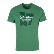Grafische Print Racing Green T-Shirt Barbour , Green , Heren