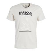 Steve McQueen Motorprint T-Shirt Barbour , Beige , Heren