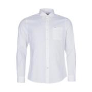 Nelson Tailored Wit Overhemd Barbour , White , Heren