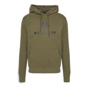 Signature Sweatshirt Hoodie in True Olive-S Belstaff , Green , Heren