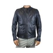 Zwarte Leren Jas - Herenmodel Belstaff , Black , Heren