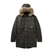 Gewatteerde Parka met Afneembare Imitatieleren Rand Belstaff , Green ,...