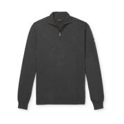 Bay Gebreide Half Zip Houtskool Trui Belstaff , Gray , Heren