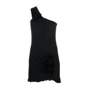 Bloemenapplicatie Asymmetrische Minijurk Blumarine , Black , Dames