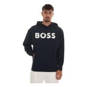 Maxi Logo Oversize Sweatshirt met capuchon Boss , Blue , Heren