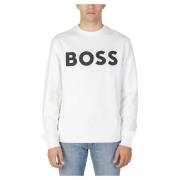 Katoen Stretch Sweatshirt Boss , White , Heren